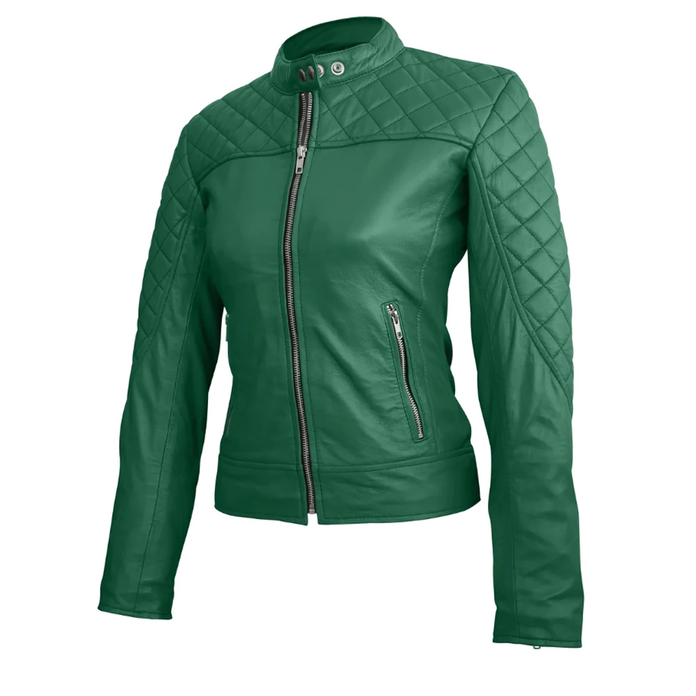 Custom Genuine Sheep Leather Jacket With Real Fox Fur Wholesale Ladies Real Sheepskin Motorcycle Leather Jacket Women Breathable