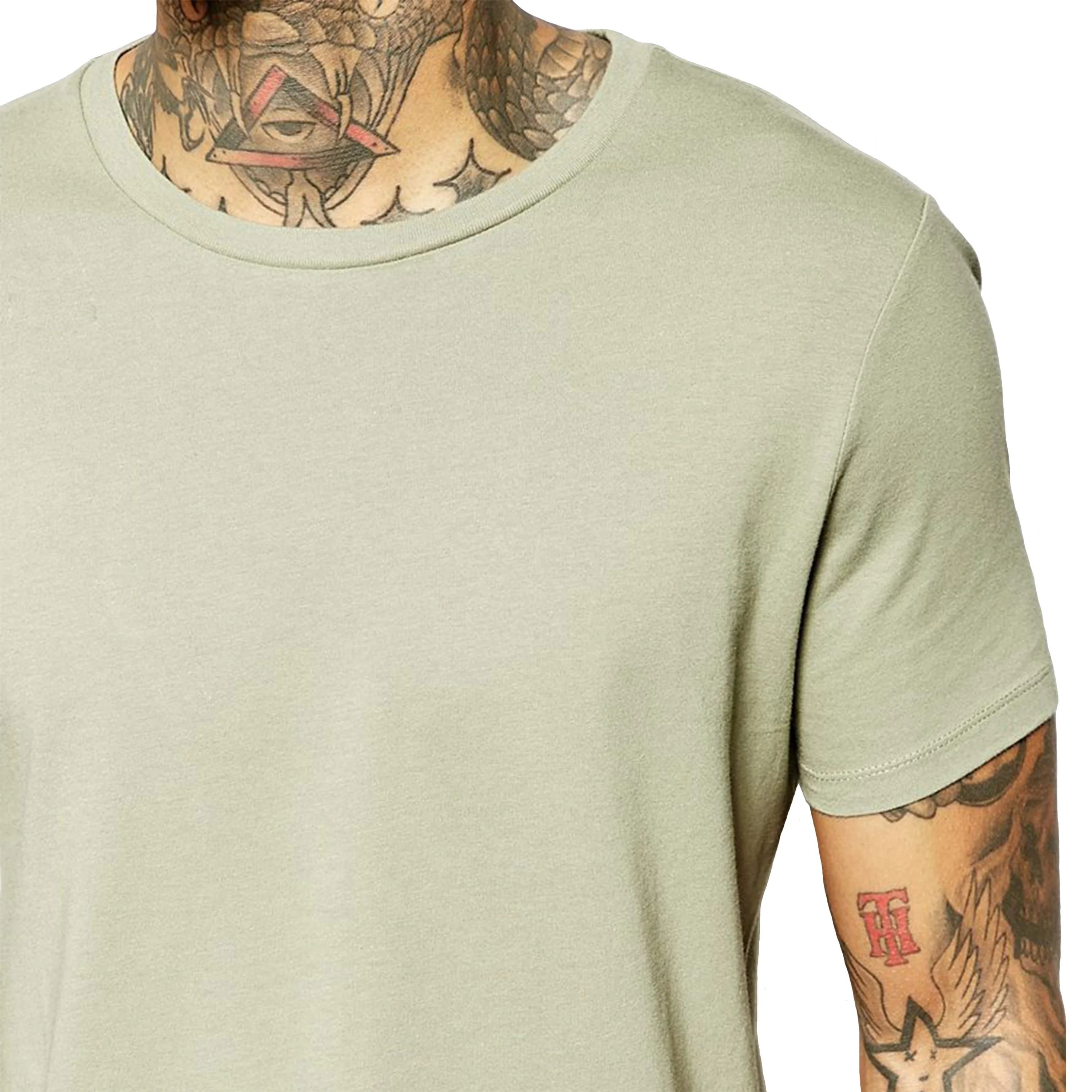 Factory wholesales comfortable crew neck regular fit short sleeve olive color mens essential t shirt for men clothing Bangladesh