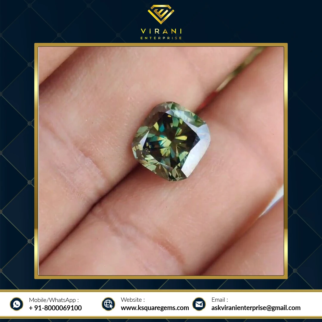 Factory Price Jewelry Making Black Blue Color Cushion Brilliant Cut Lab Grown Loose Moissanite Diamonds From Trusted Supplier