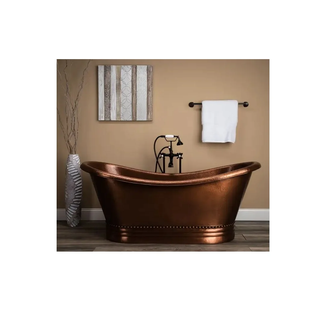 Top selling best look handmade freestanding bath tub made of copper bathtub freestanding royal bathroom wholesaler from India