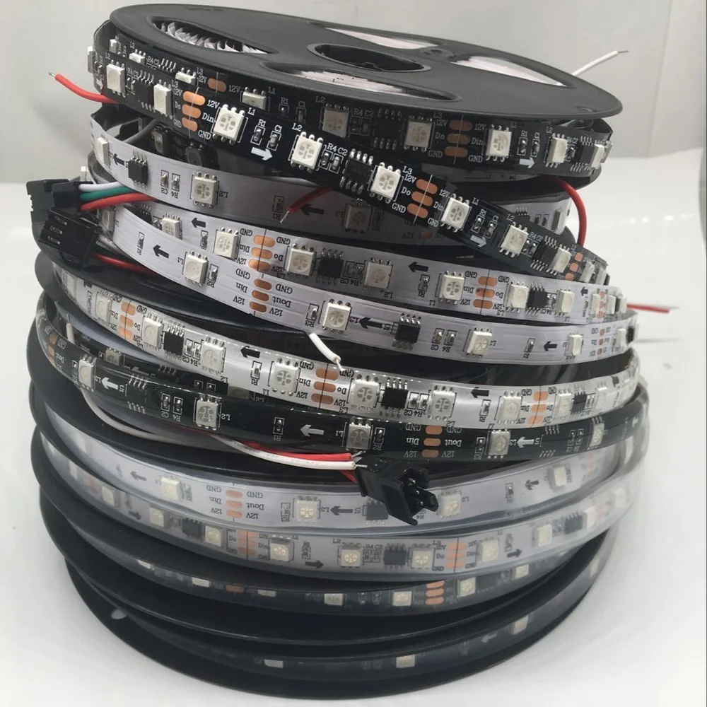 IP67 Waterproof Wholesale 144/m WS2812B Pixels LED Strip WS2812 LED Light RGB LED Strip Digital Dream Color LED Tape