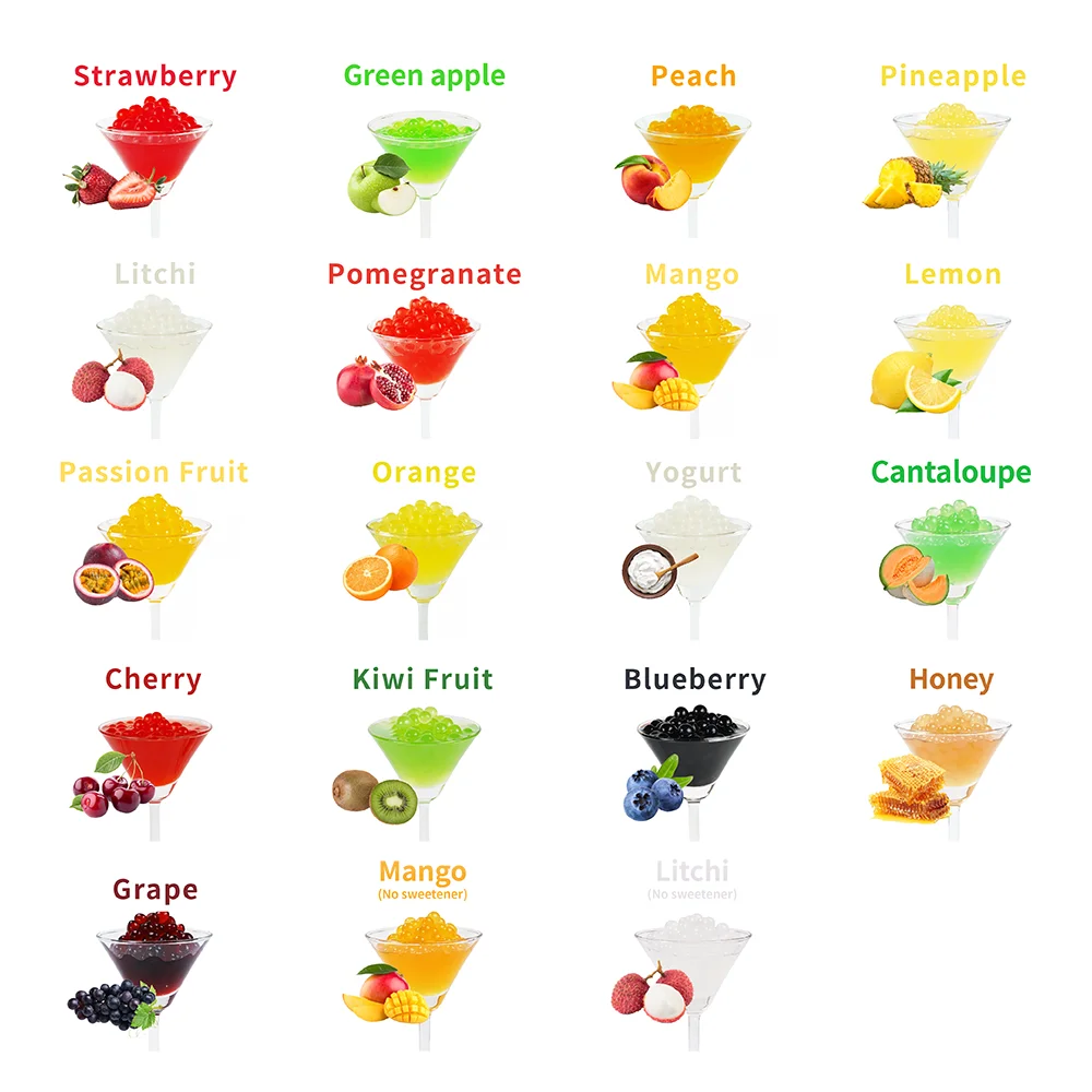 Hot sales 2024 Strawberry flavored popping boba for yogurt set