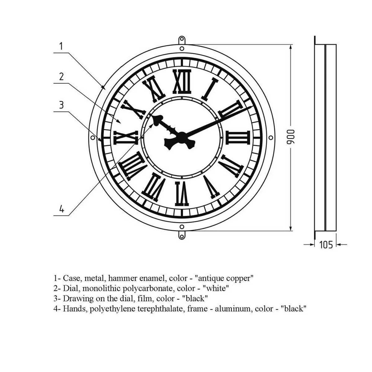 100 % quality Street clock D900 mm electro-mechanical from Russia