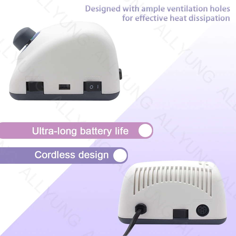 Portable Cordless 210 65W Nail Drill Machine 35000 RPM Micromotor High Quality Steel Plastic Pedicure Salon