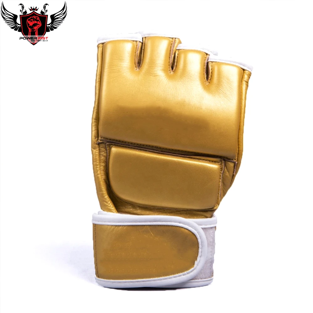 New Top Gold Color MMA Grappling Gloves Punching Training Kickboxing Curve MMA Fight Gloves