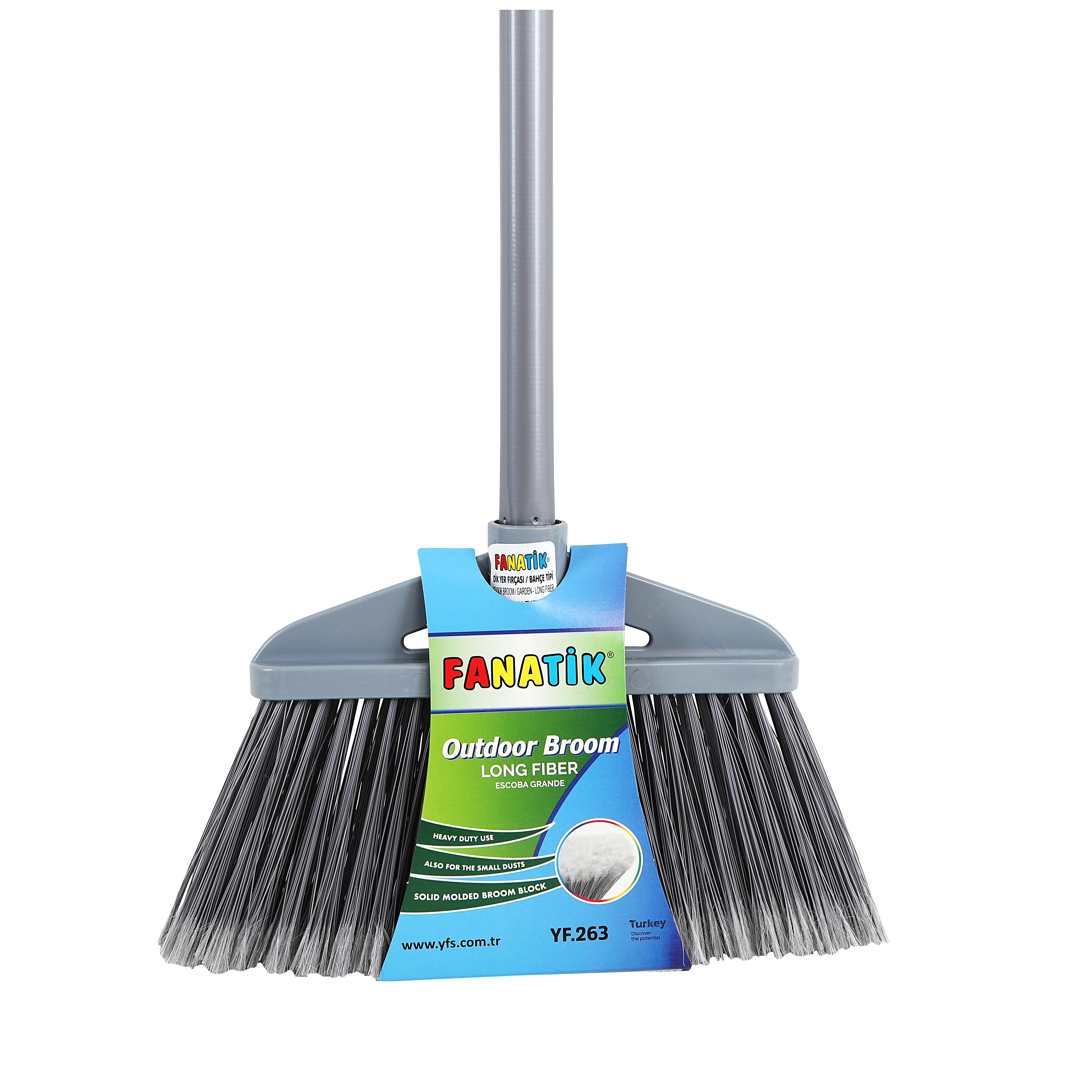 Long Soft Fiber Broom Brush Balai with 120 cm Metal Floor Stick Handle New Design Hot Sale