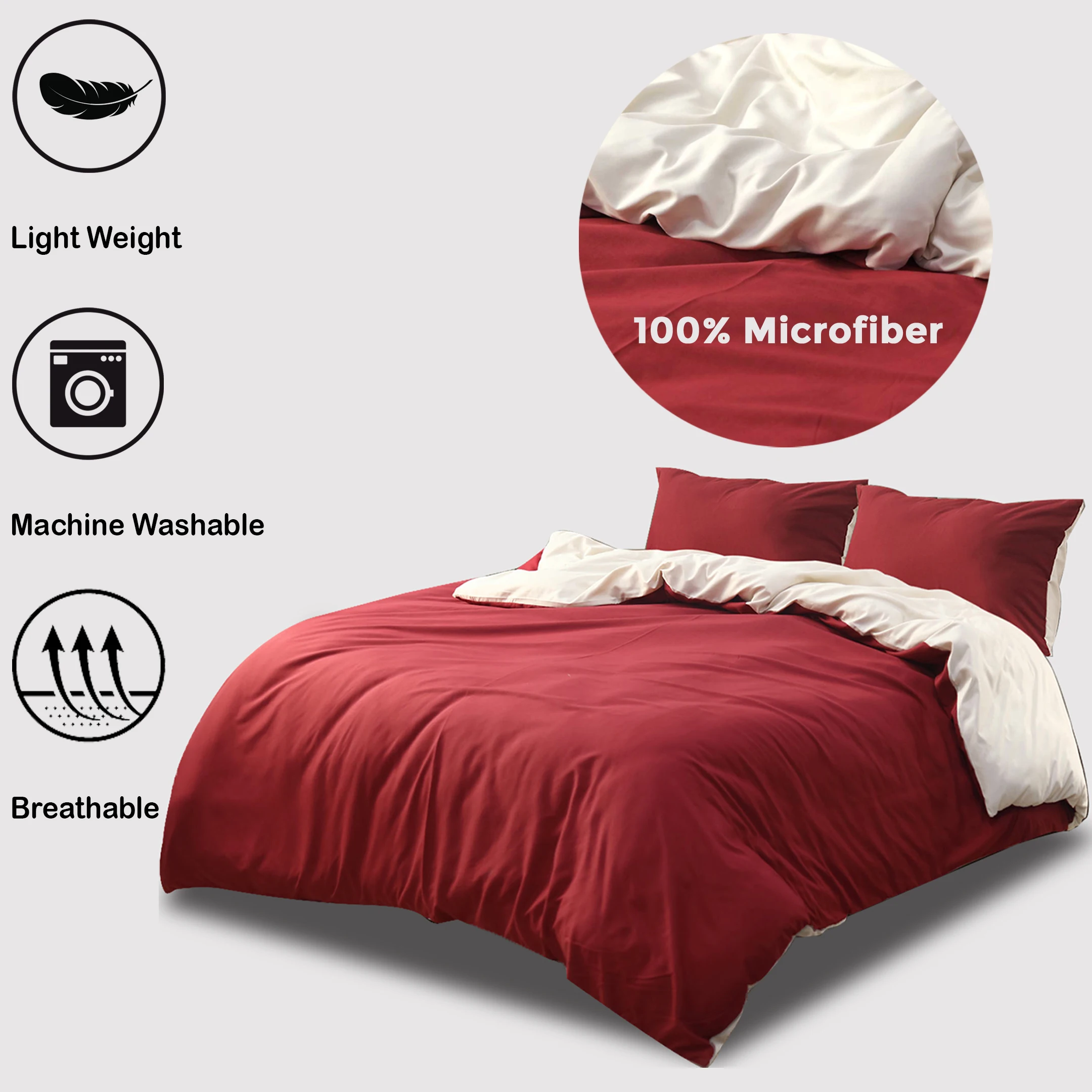 wholesale new simple 100% Cotton luxury reversible purple & silver solid color Quilt Duvet bed cover sheet Bedding