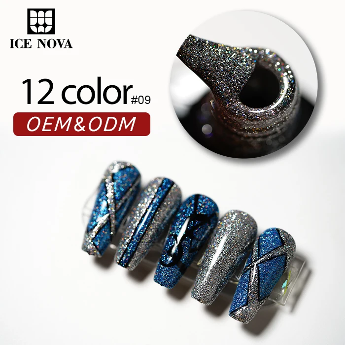 ICE NOVA Starry Gel Polish Wholesale Oem Newest Colors Starry Silver Flake Vegan Gel Polish Set Soak Off For Christmas Day