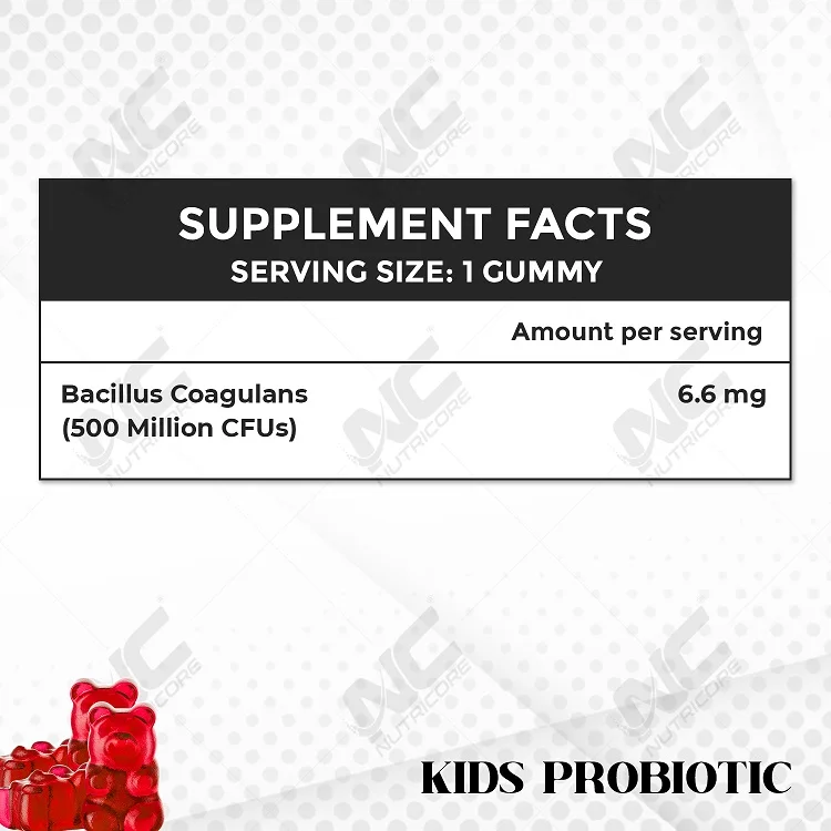 Hot Selling Custom Label/ Private Label Healthcare Supplement Kids Probiotic Gummies from Indian Exporter