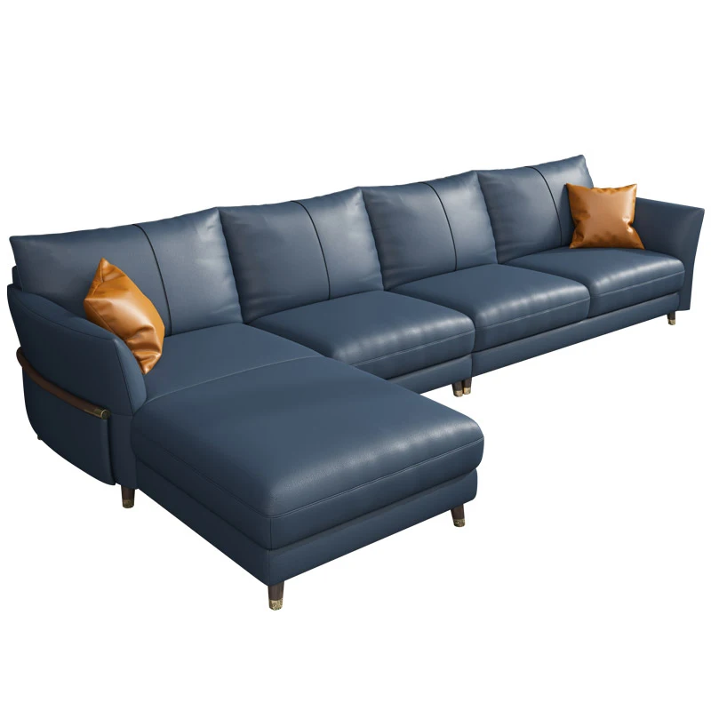 Modular L Shaped Sectional Sofa Living Room Nordic Furniture Modern Leather Couch Sofa Sets CELS016