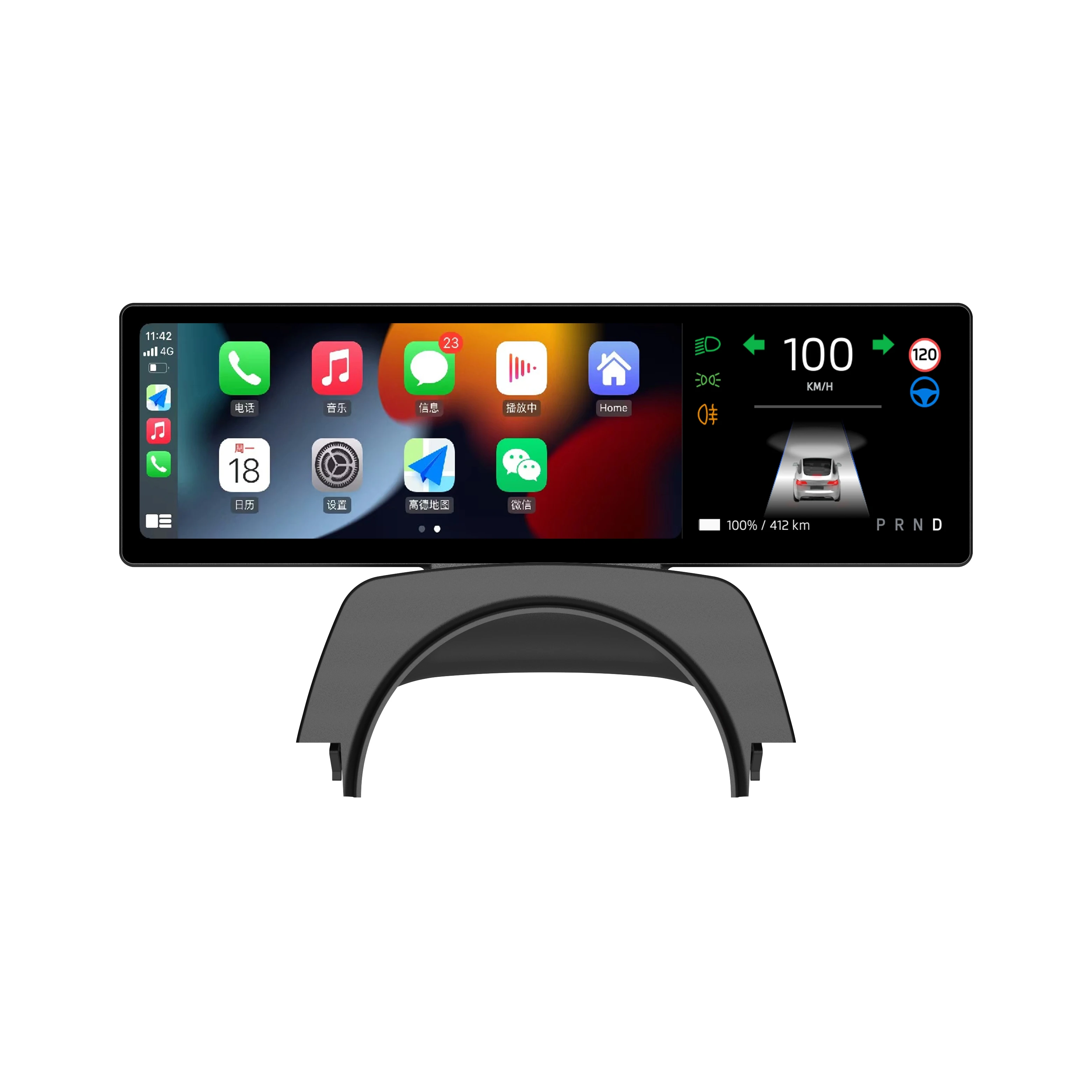 8.8-Inch Touch Screen Instrument Cluster Dashboard HUD for Tesla Model 3 Highland V2 Without Front Camera