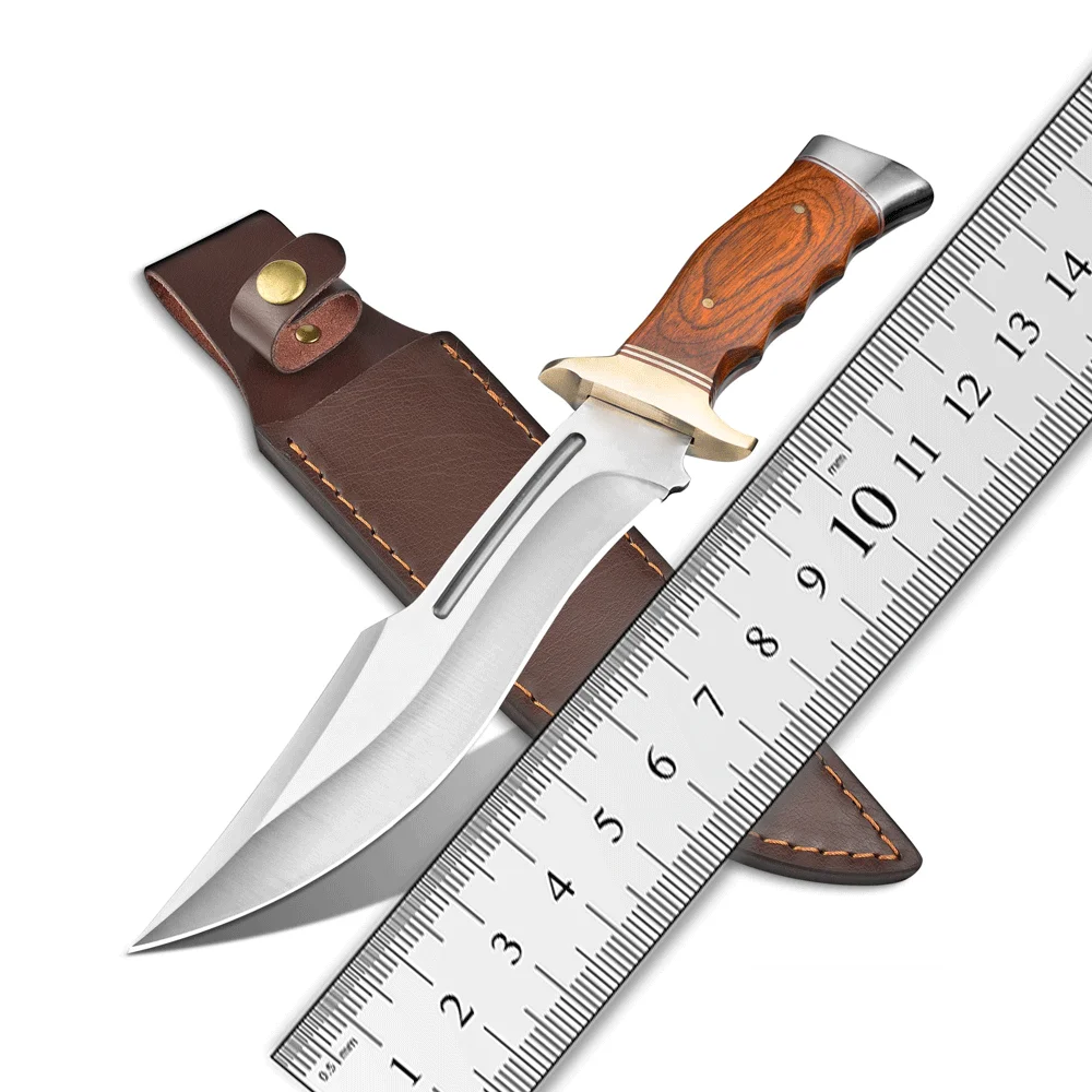 Wholesale Wood Handle Outdoor Camping stainless Steel hunting Knife Suitable For Outdoor Camping And Hunting OEM Serviced