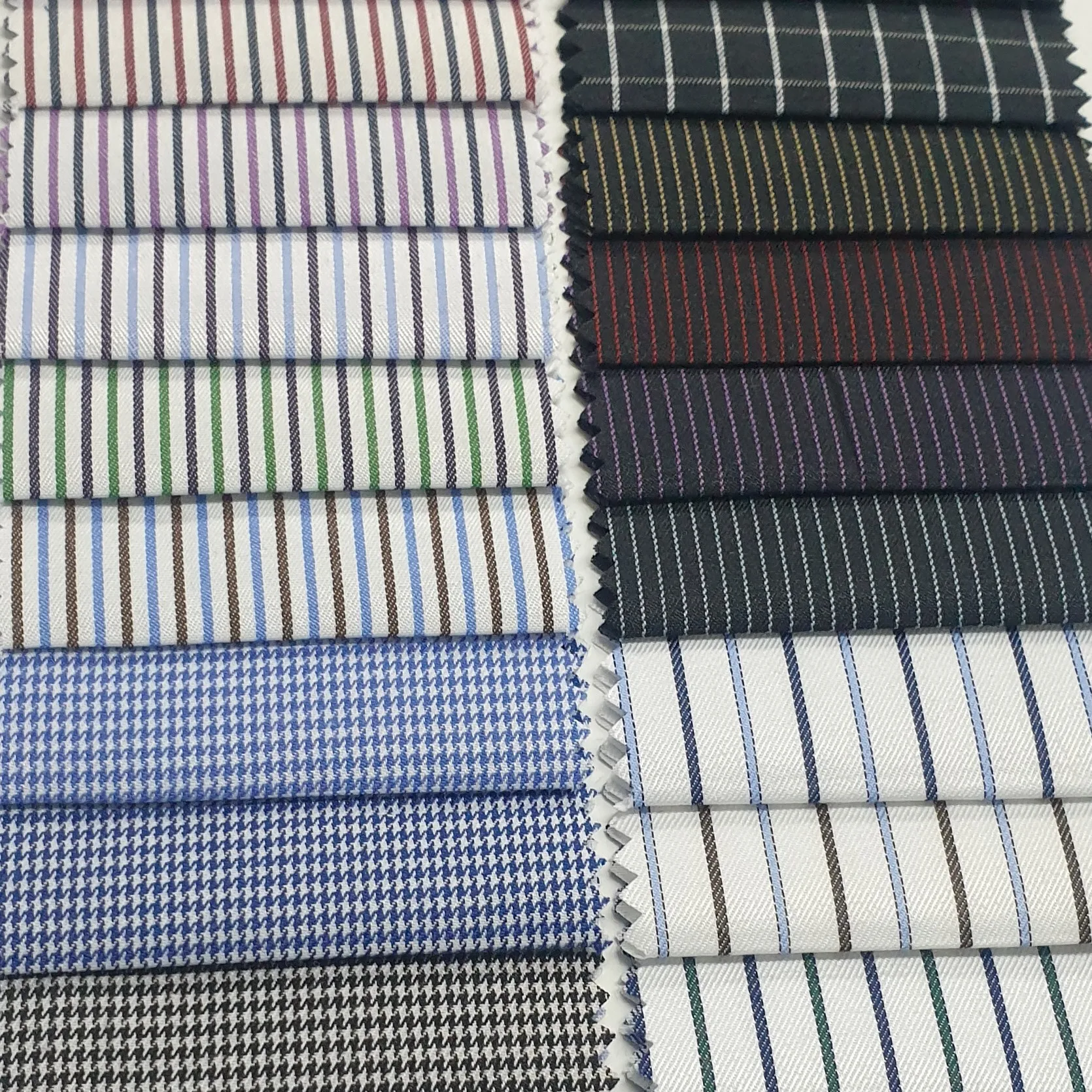 Elegant and stylish yarn-dyed cvc shirting fabrics in a a huge variety of patterns ready to ship worldwide