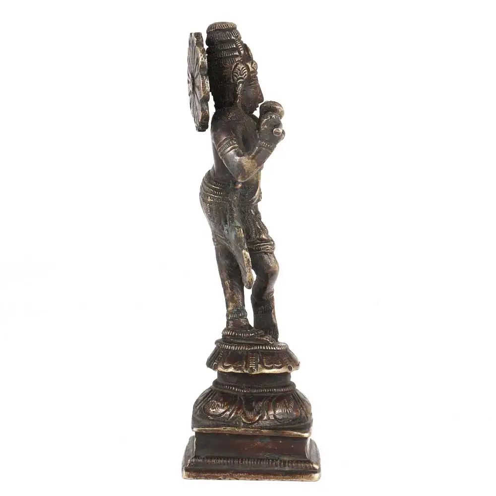Handmade Indian Brass Antique Bronze Lord Krishna Sculptures Figurine Statue Home Decor Gift Items 15 x 4.5 cm SNC-135
