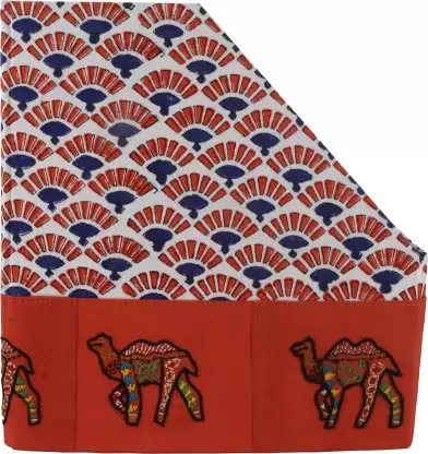 Hand-Crafted and Special Handmade Magazine Holder with Rajasthani Block Print and Camel Embroidery on Silk Table Top Magazine
