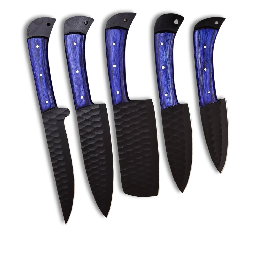 5Pcs Hand Forged Damascus Steel Chef Set Damascus Chef Knife Set Damascus Kitchen Knife Set Christmas Gifts