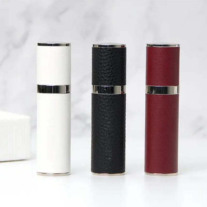Factory 5ml 10ml leather luxury perfume atomizer with packaging for perfume bottles