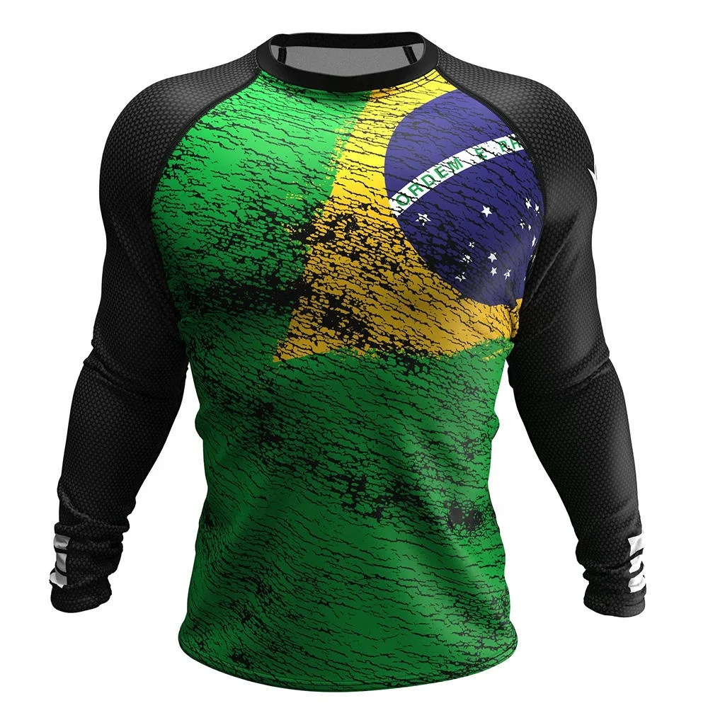 Mma Bjj Compression Shirt Sublimated Jiu Jitsu Rashguards Design Your Own Custom Rash Guard Custom free design long sleeve