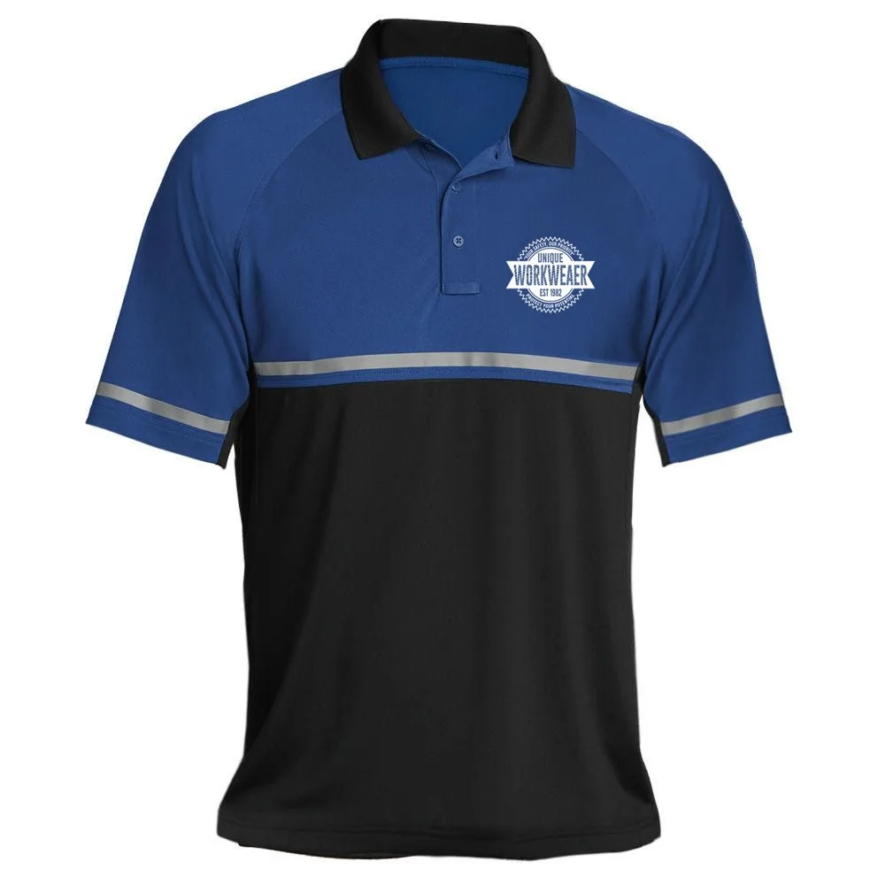 Hi Vis Reflective Safety Polo Shirts Safety Workwear Polo T-Shirt For Men