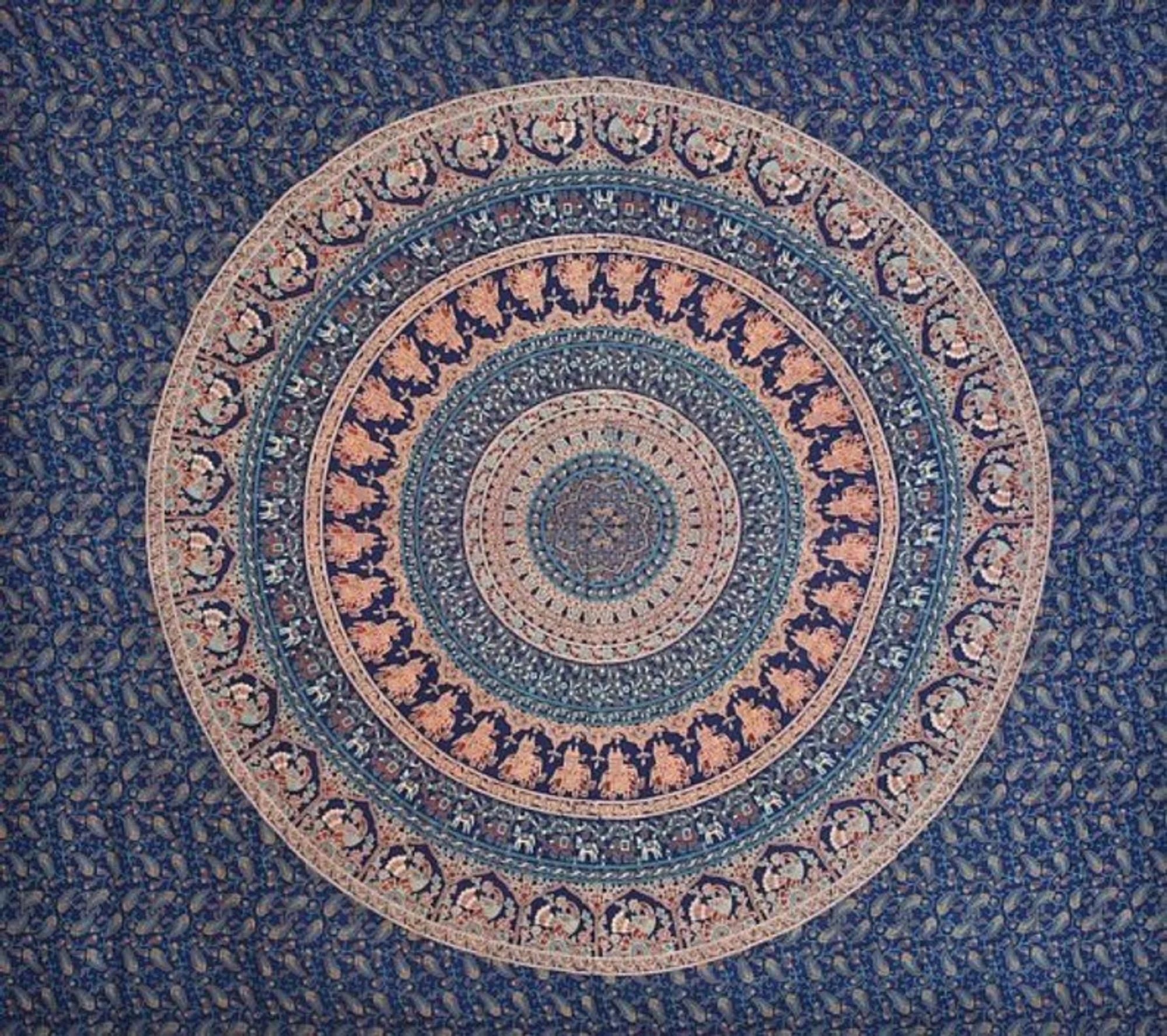Indian Mandala Tapestry Cotton Bedspread Bohemian Elephant Wall Hanging Boho Hippie Wall Tapestries Wall Hanging Throw Bedspread