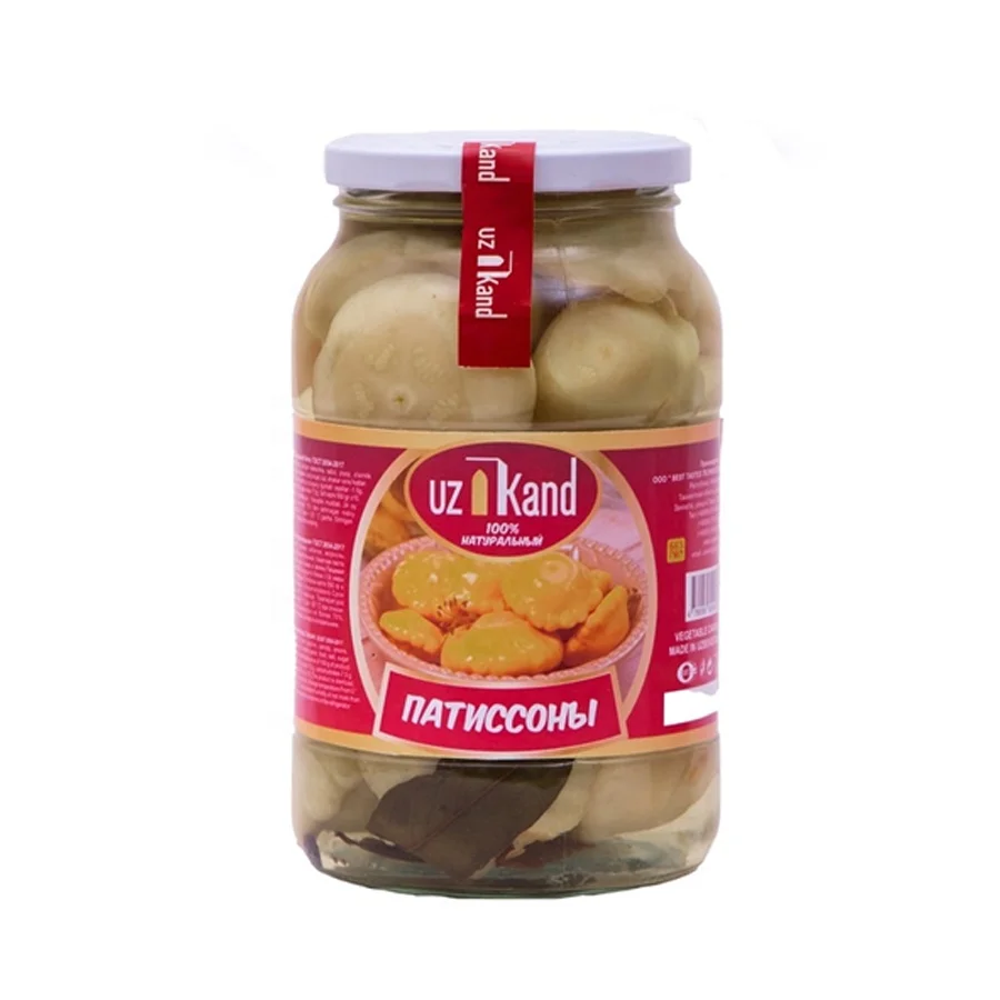1L Natural Products Canned Preserved Vegetables from Uzbekistan Salted Pickled Scallop Squash for Food