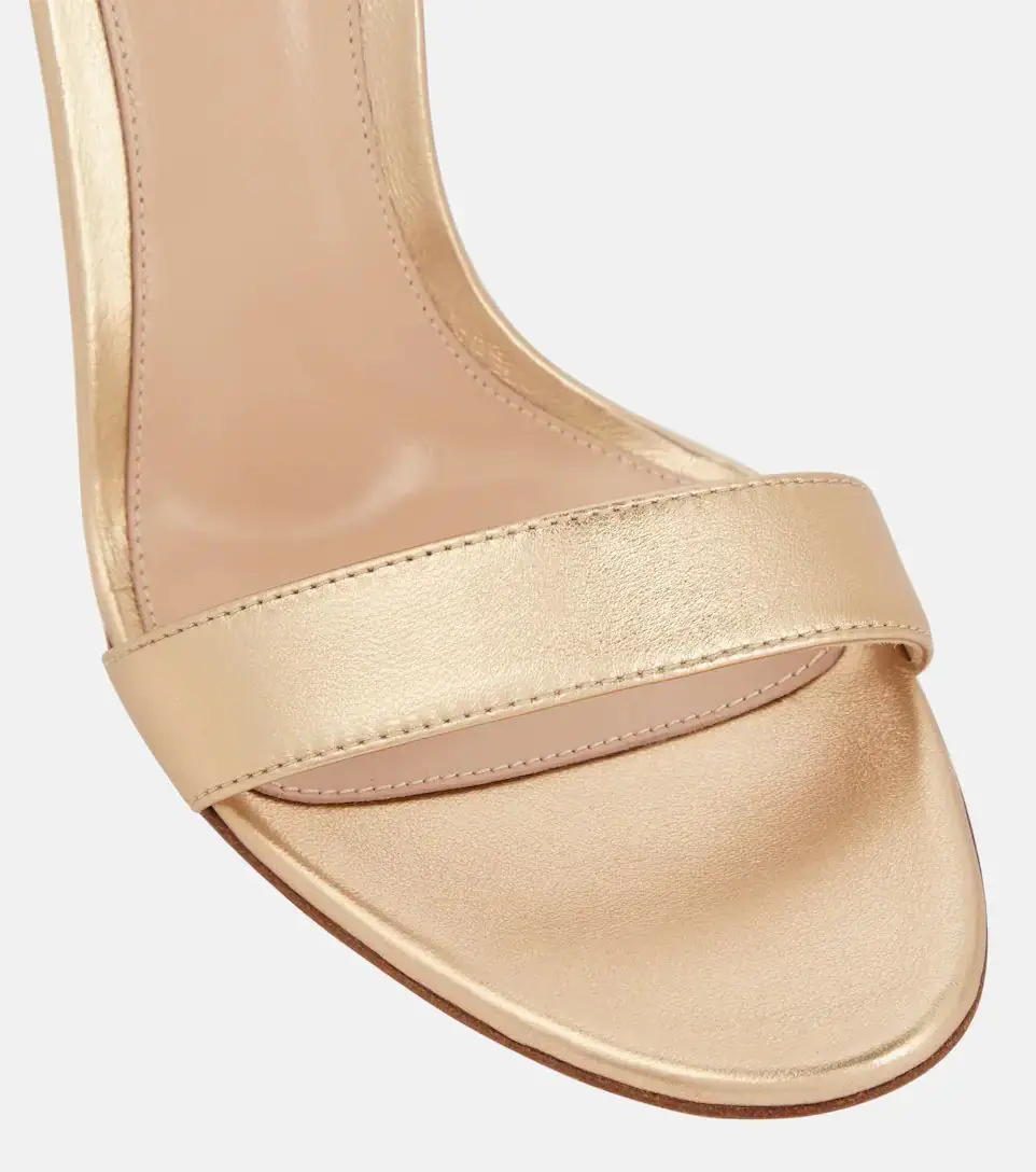 Custom golden color designer shoes summer sandals women and ladies high heels luxury fashion beautiful buckle bridal shoes