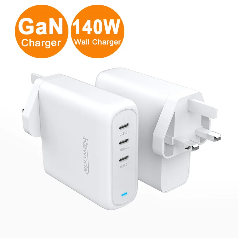 PD3.1 gan 140w charger uk plugs fast wall charger i phone QC BSCI SAA KC certificates mutli portable phone laptop charger usb c