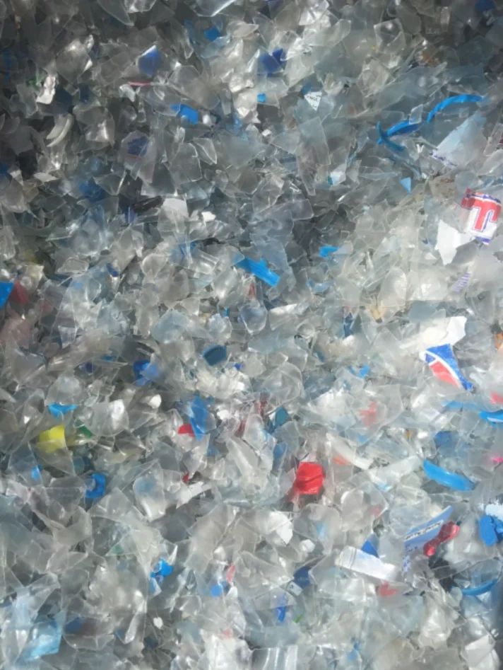 Buy Cold and Hot Washed PET Bottle Flakes Scraps Plastic Clear Green White Blue CAS Packing Mix Color