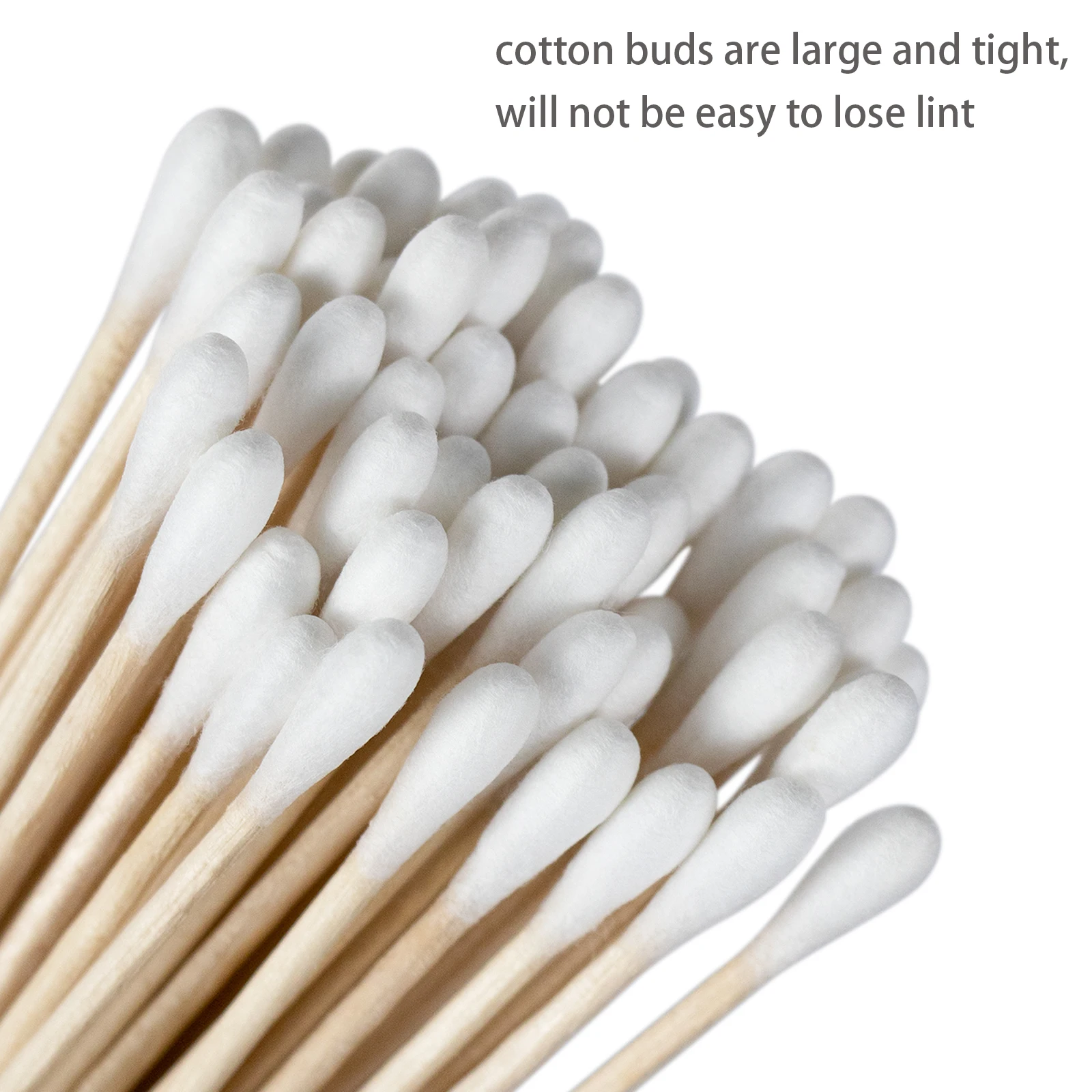 100pcs Lower Price Wooden Stick Cotton Ear Buds Long Cotton Swabs for Daily Cleaning
