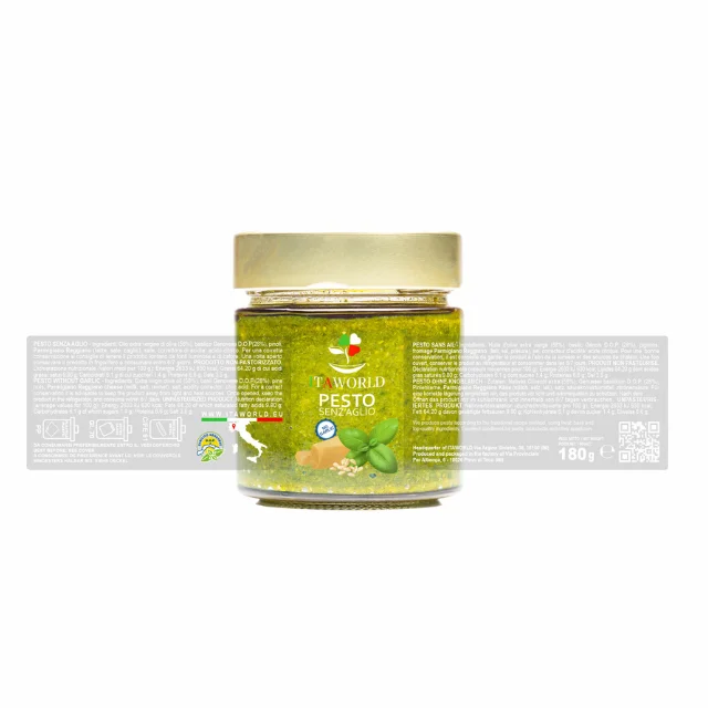 Top Price Made in Italy Pesto Genovese DOP Garlic Free Traditional Italian Food Itaworld for Restaurant
