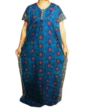 Top Selling Best Quality Cotton Printed Full Length Beautiful and Simple Nighty Maxi Dress for Girls and Women at Best Price