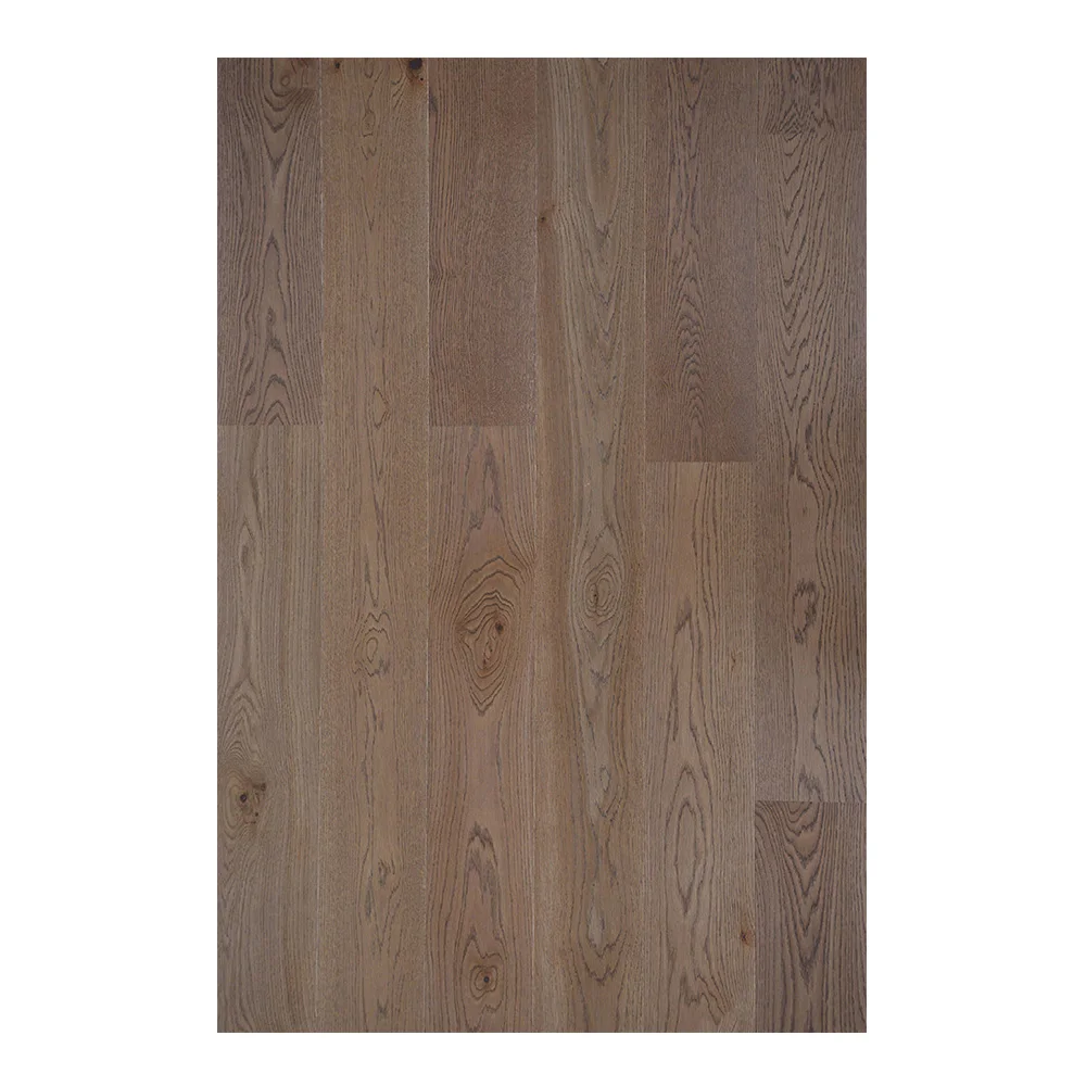 European Oak 1-Strip Modern Design Engineered Wood Flooring Ekowood Classic Ebony with Click Installation and Brushed Technics