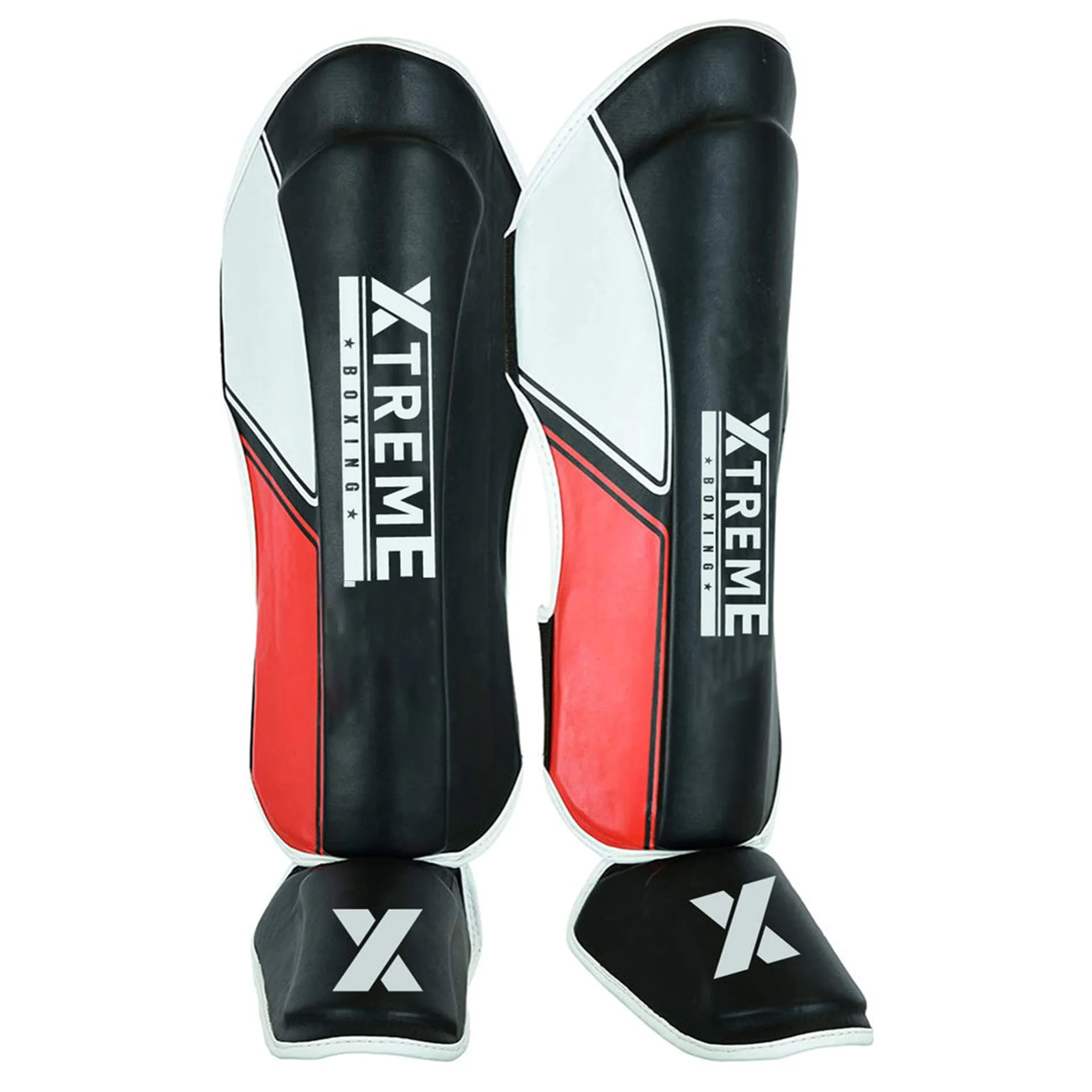 Professional training shin guards leather made high quality legs protection shin pads for kickboxing training