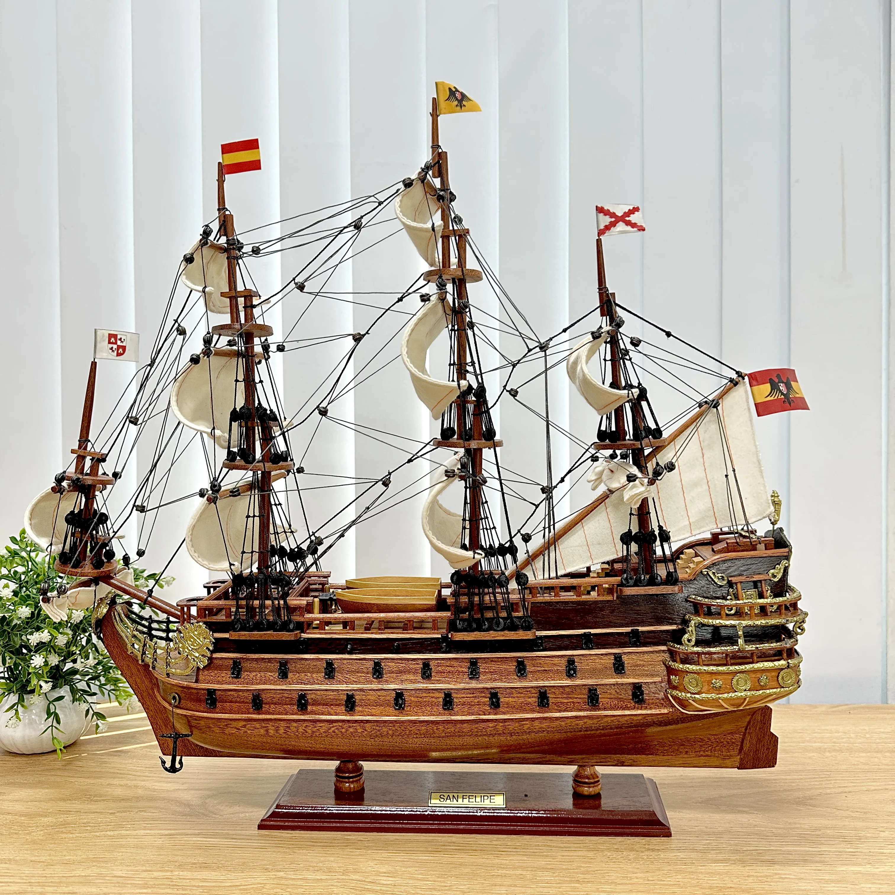 GIA NHIEN MANUFACTURER APPROVE CUSTOM DESIGN LOW MOQ  SAN FELIPE MODEL TALL SHIP WITH HIGH QUALITY