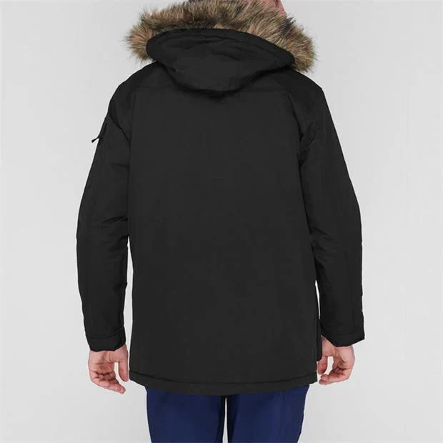 Newest Custom Design Long Sleeves Full Zip Fastening Faux Fur Trimmed Hooded Parka Jacket