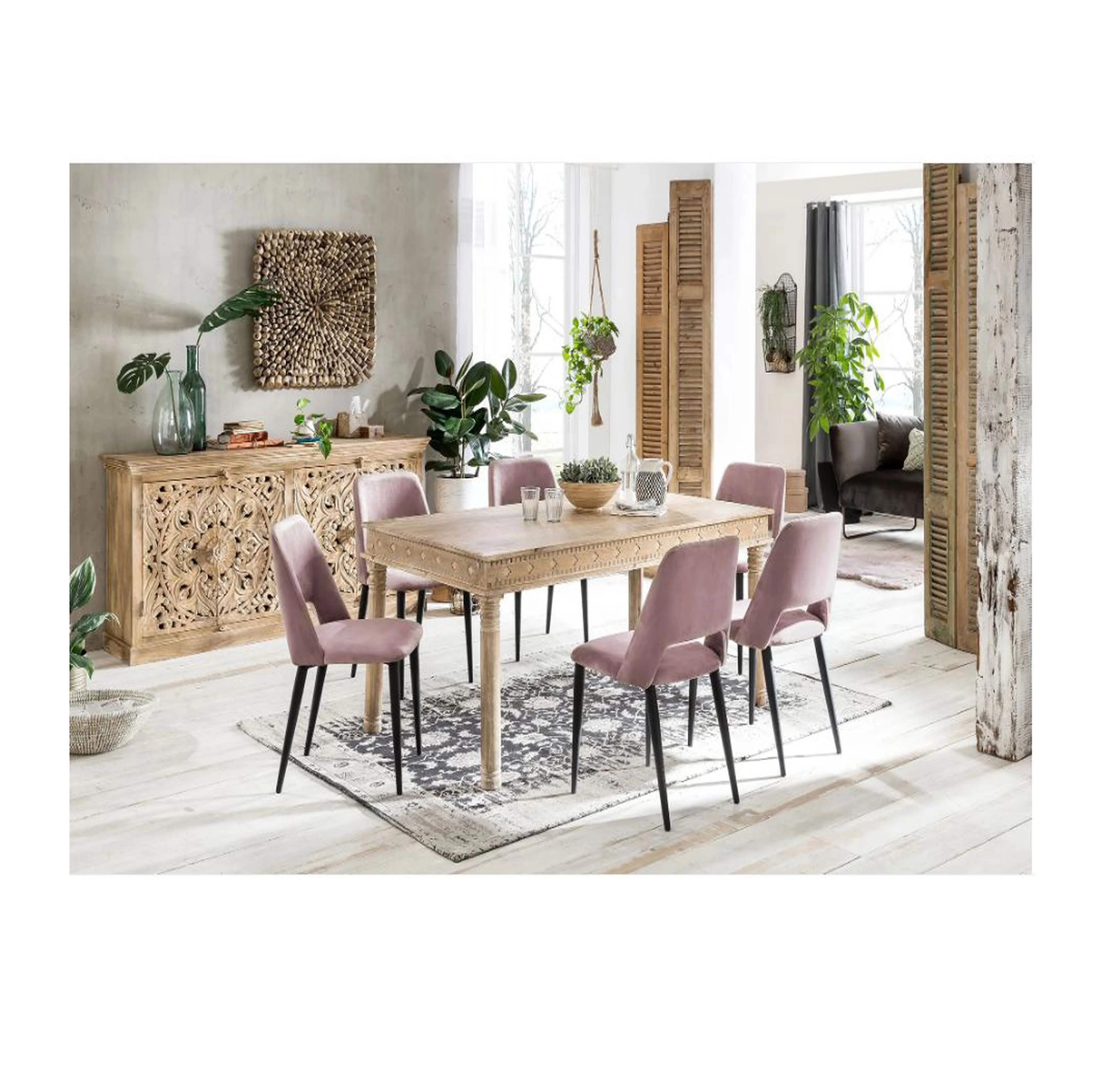 New Best Modern Design 100% Pure Solid Mango Wooden Light Natural Color Side Board ,Chest Drawer