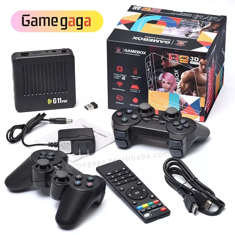 Новая игровая приставка G11 Pro, консоль для видеоигр 64/128 ГБ, 30000 + игр, поддержка 4k, ТВ-приставка для PSP/DC/N64