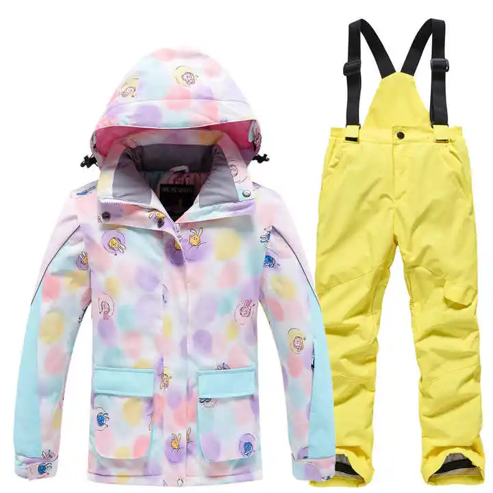 Custom Children Waterproof Ski Jacket + Pants Kids Snowboard Suit Snow Wear Ski clothes for Kids Ski Suit