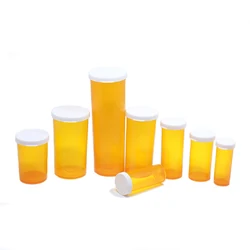 Factory Hot Sale Small Prescription Bottle Plastic Pill Vial 6/8/13/16/20/30/40/60DR Vial with Non lock Snap Cap