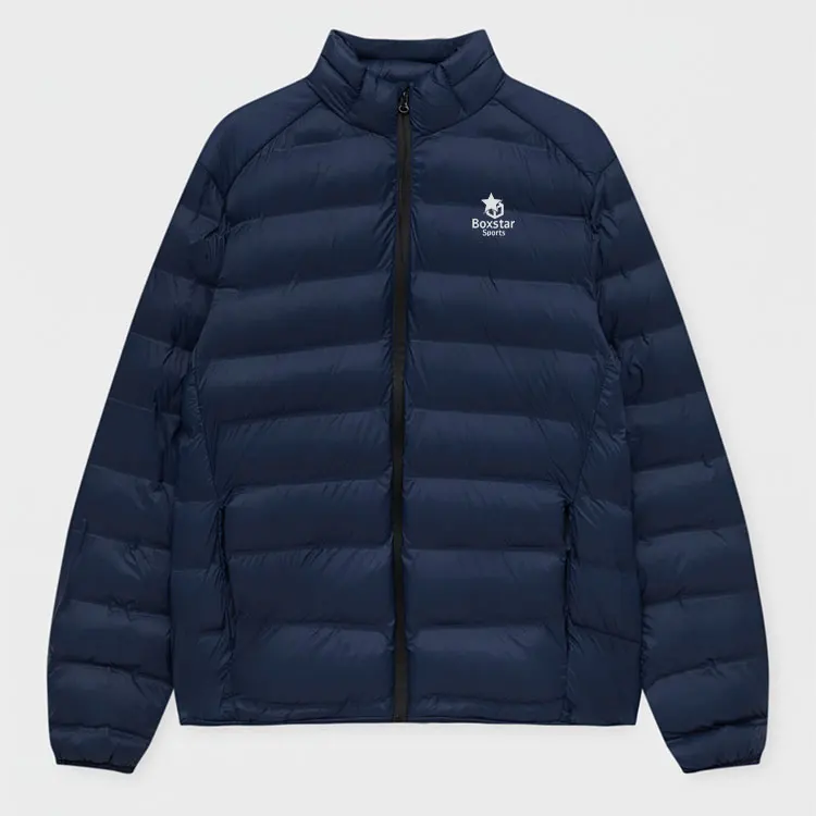 Wholesale Custom Logo Light Warm Duck Feather Custom Logo Nylon Black Hooded Winter Bubble Puff