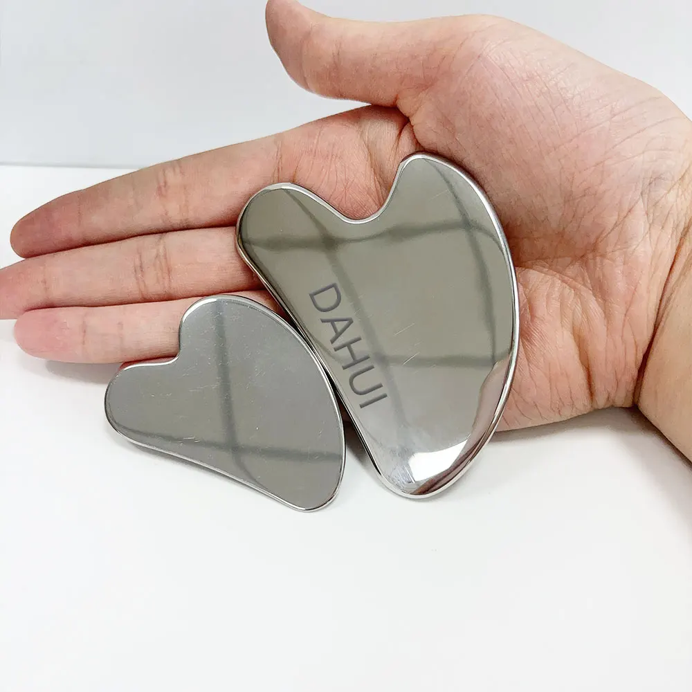 Custom Logo Facial Scraping Body Guasha Massage Tools 304 Stainless Steel Metal Face Gua Sha Board