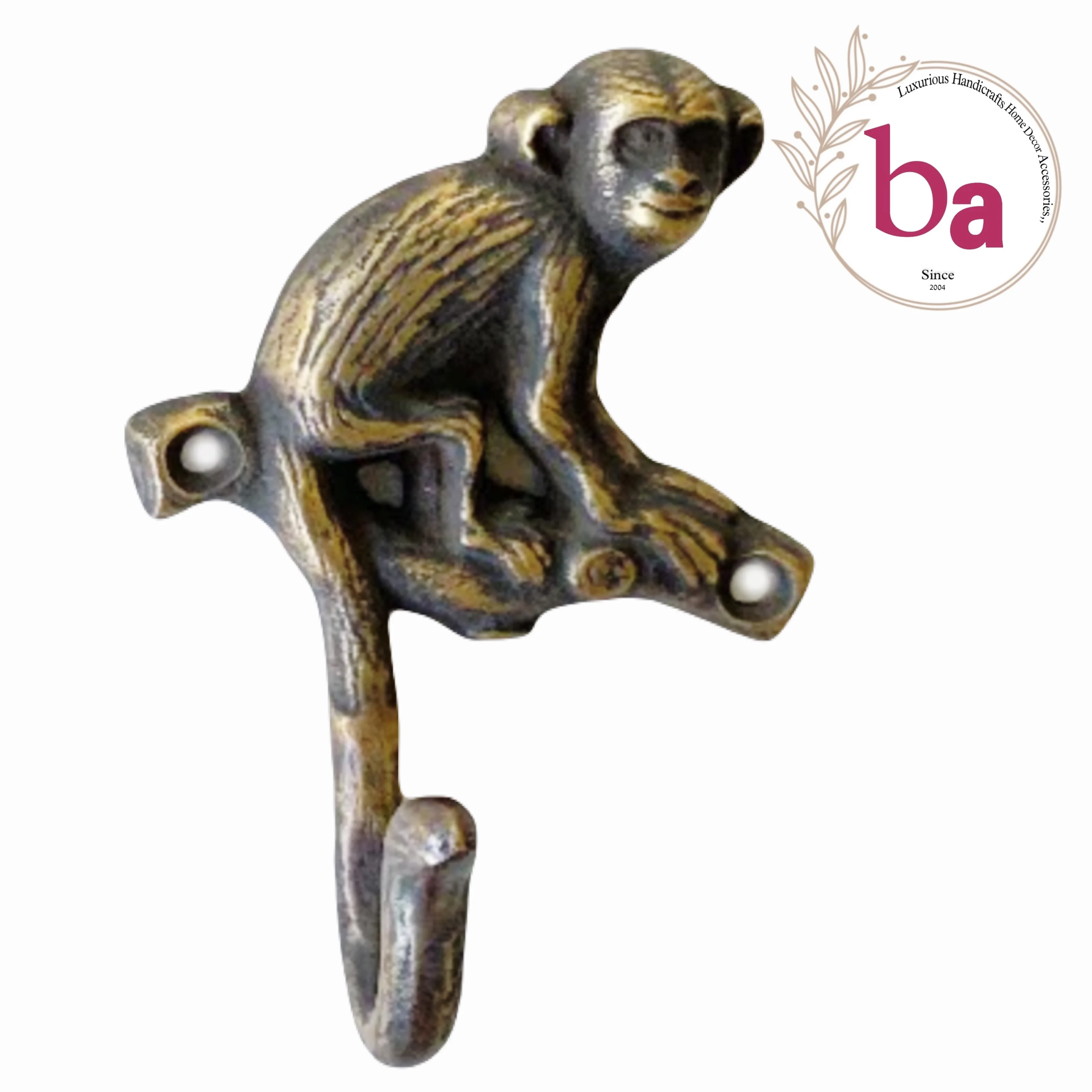 Monkey Animal  Direct Factory Supply cheap price Brass Antique Monkey Animal wall Hanger Coat hooks  [CIH 121]