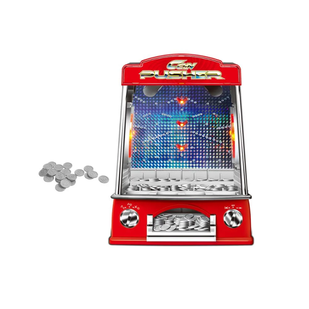Retro Arcade Electronic Coin Pusher Machine Tabletop Game, Push The Coins Over The Edge to Win