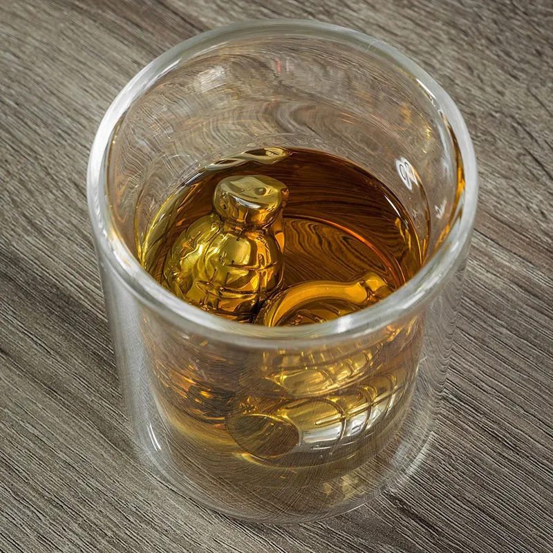 Grenade Shaped USA Perfect America Europe Cooler Whiskey Stone Stainless Steel Ice Cube