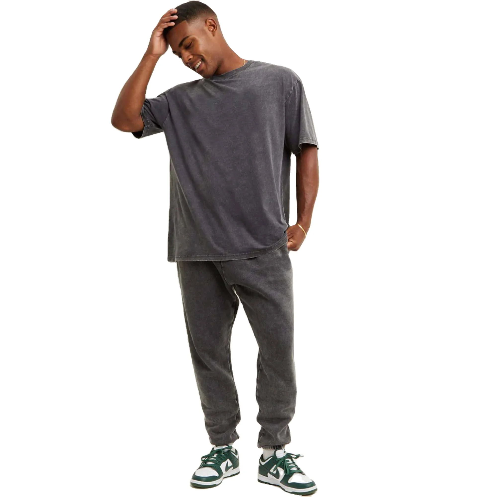 Wholesale Customized Heavyweight Boxy Cotton Hip Hop Oversized Tshirt Vintage Stone drop shoulder Acid Washed T Shirts USA 2024