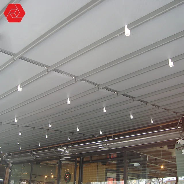 Modern Bioclimatic LED Illuminated Pergola System Moveable Openable Sliding Style 3x4 Size Features PVC Screen MDF Wood Arch
