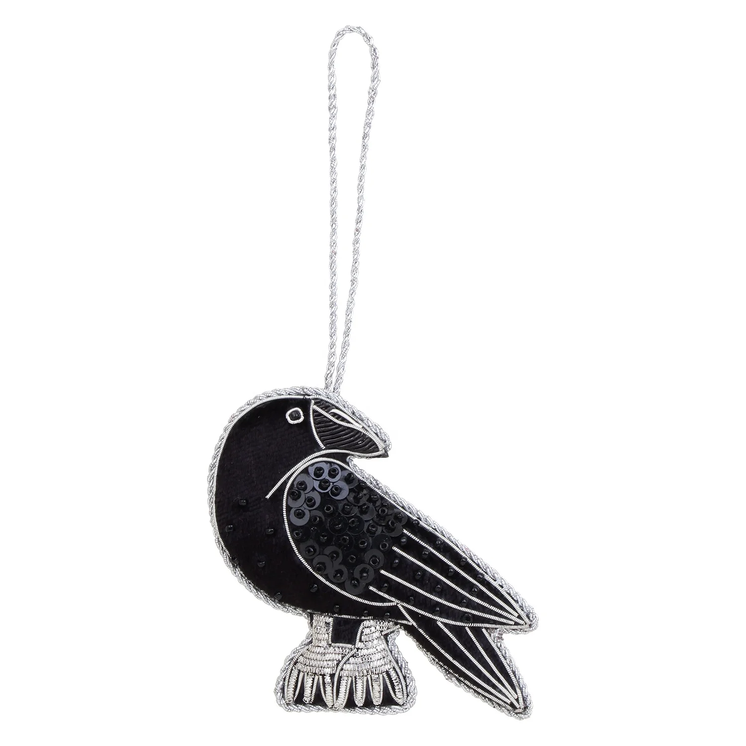 Handmade Handcrafted Embroidered Beaded Velvet satin Christmas Decorations Cross Santa  Socks   Black Crow Elephant  Customized