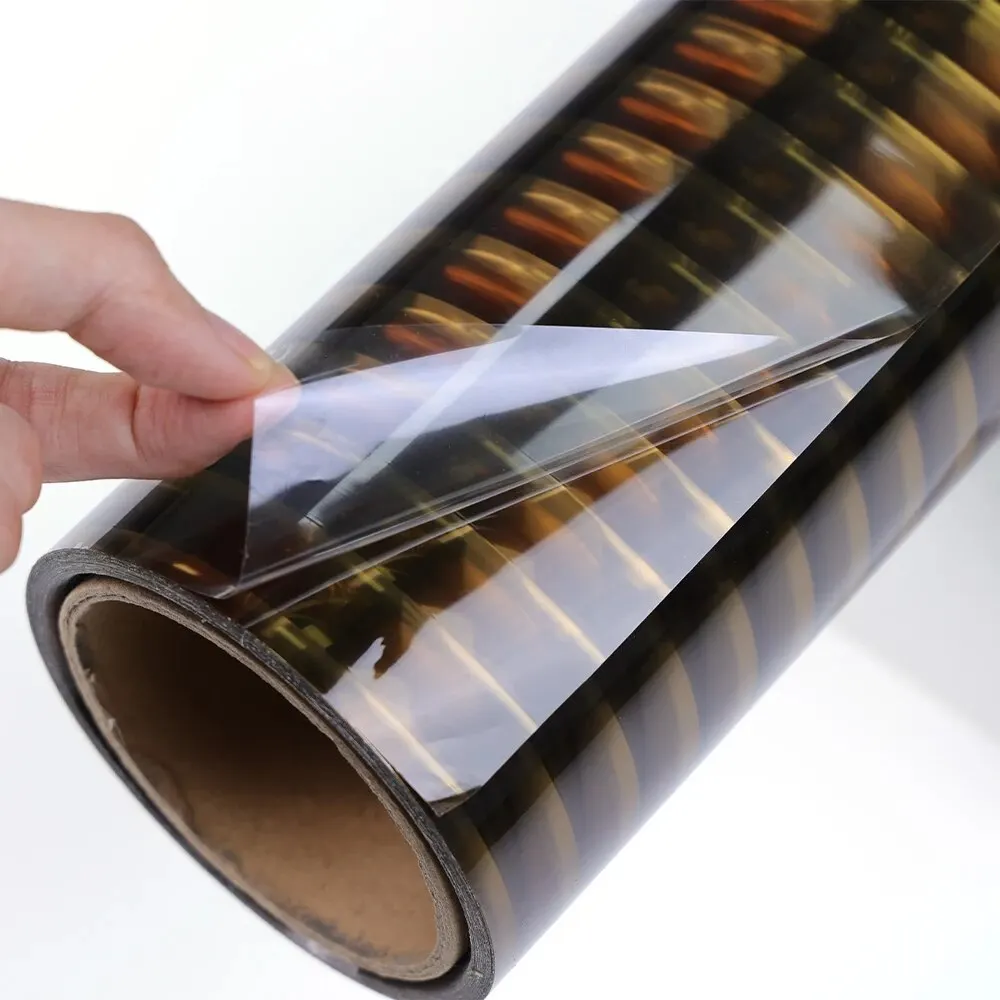 1.52*50/100 Meter 3D Self Adhesive Yellow Gold Reeded Glass Film for Window Bronze Glazing Privacy Film