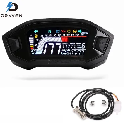 Digital Meter For Motorcycle Motorbike Scooter 12V LCD Display Material Origin