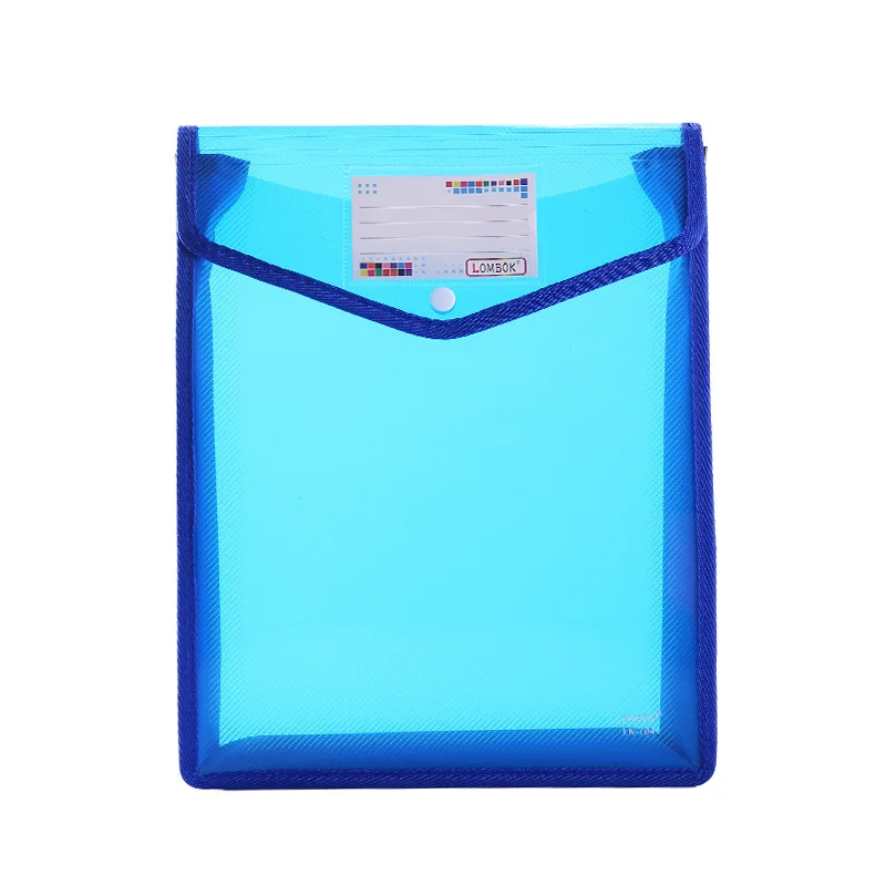 Large Capacity Premium Plastic A4 A5 Size PP PVC Document File Button Plastic Waterproof File Folder